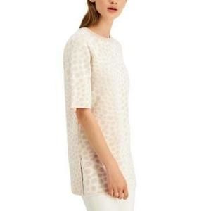 MSRP $70 Alfani Printed Crewneck Sweater Beige Size Small